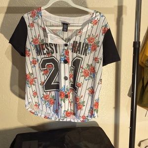 RUE21 - White/Pink/Black Botton Down Jacket